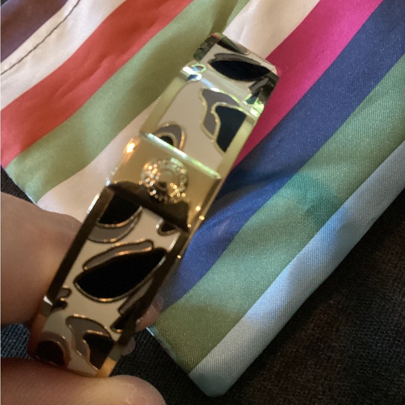 Coach Gold and Black and cream animal print bangle bracelet. - Picture 14 of 16